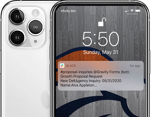 Slack real-time notifications on iPhone mobile phone