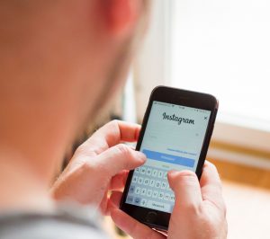 Instagram login screen on mobile phone