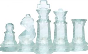 Polyspline crystalized glass chess set