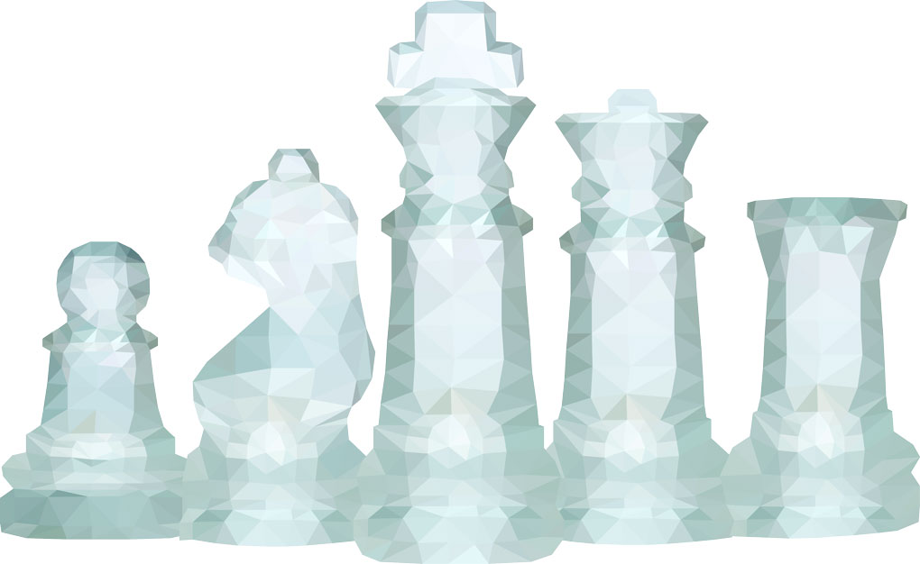 Polyspline crystalized glass chess set